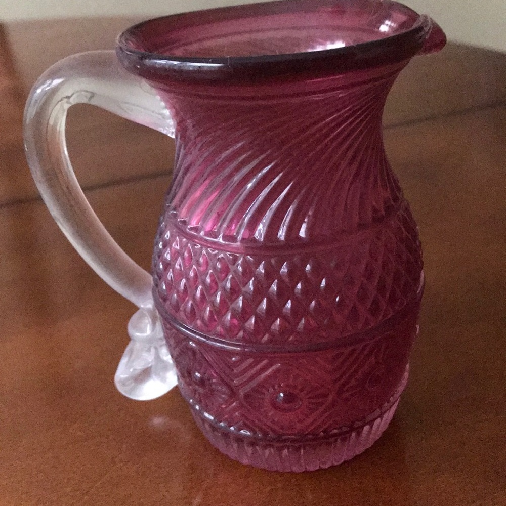 4” cranberry glass picture. Mint condition